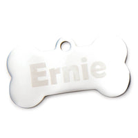 Engravable Bone Shaped Dog Tags - Stainless Steel - 10 Piece