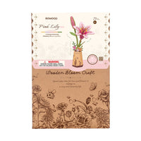 Pink Lily 3D Wooden Flower Model Kit