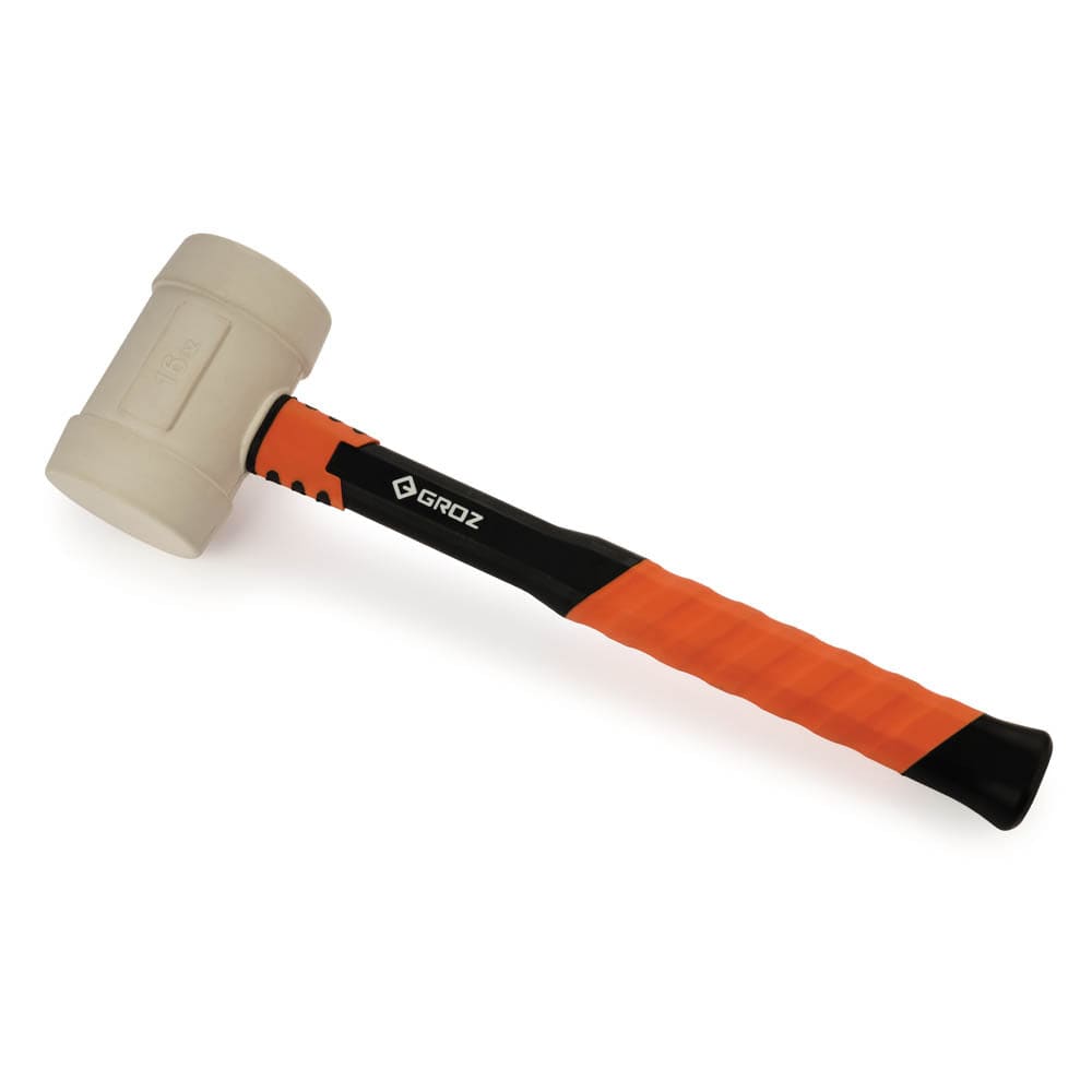 Rubber Mallet with Fiberglass Handle - White - 16 oz