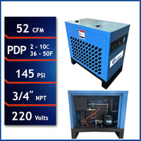 RD-91503 High-Efficiency Non-Recycling 98% Refrigerated Air Dryer -  220V - 60 HZ - 1-PH