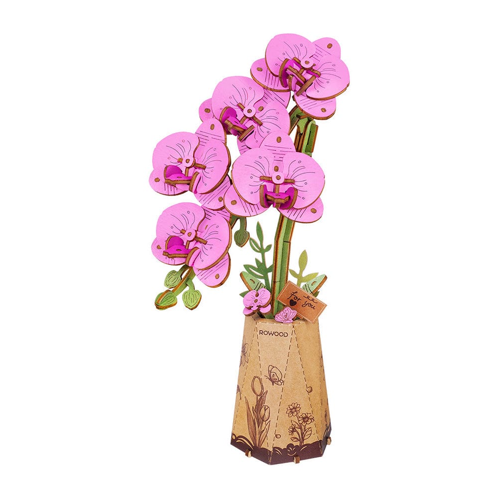 Purple Moth Orchid 3D Wooden Flower Model Kit