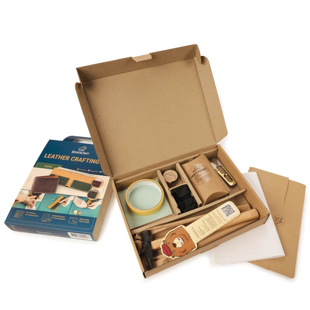 Wallet Leather Crafting Kit - Forest Brown