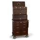 19-Drawer 3 Piece Chest, Base and Roller Set - Dark Oak