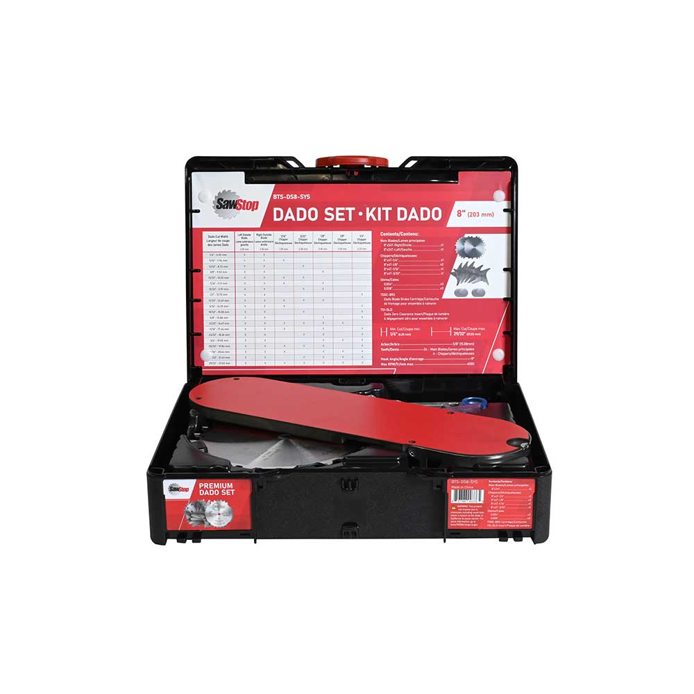Premium 8" Dado Blade Set with Systainer Case & Accessories