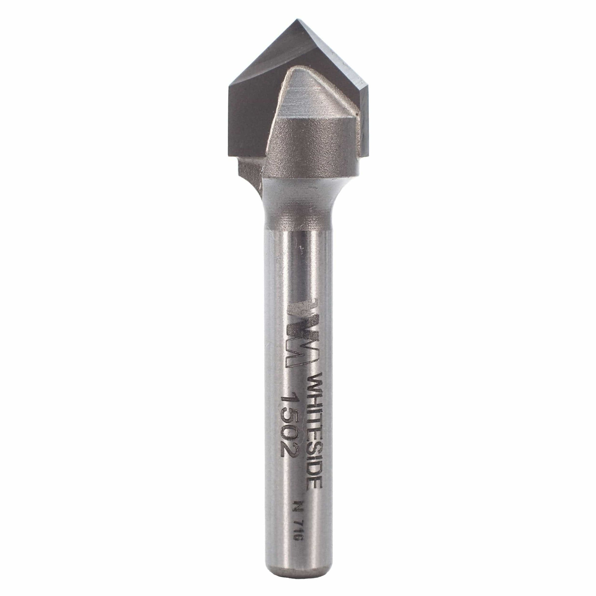 1502 90-Degree V Groove Router Bit 1/4" SH 1/2" D X 1/4" P X 1-7/8" OL alt 0