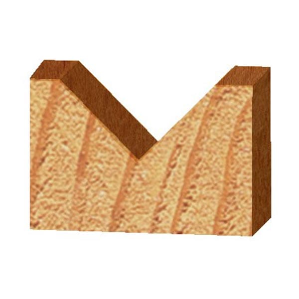 #1504 90 Degree V-Groove Router Bit, 3/4 CD, 3/8 PL, 1/2 SH, 2-1/4OL