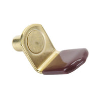 Glass Shelf Bracket Style Shelf Support - 1/4" Pin - Brass with Brown Sleeve - 25 Pack alt 0