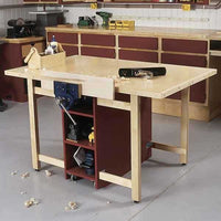 Woodworking Project Paper Plan to Build Drop-Leaf Workbench alt 0