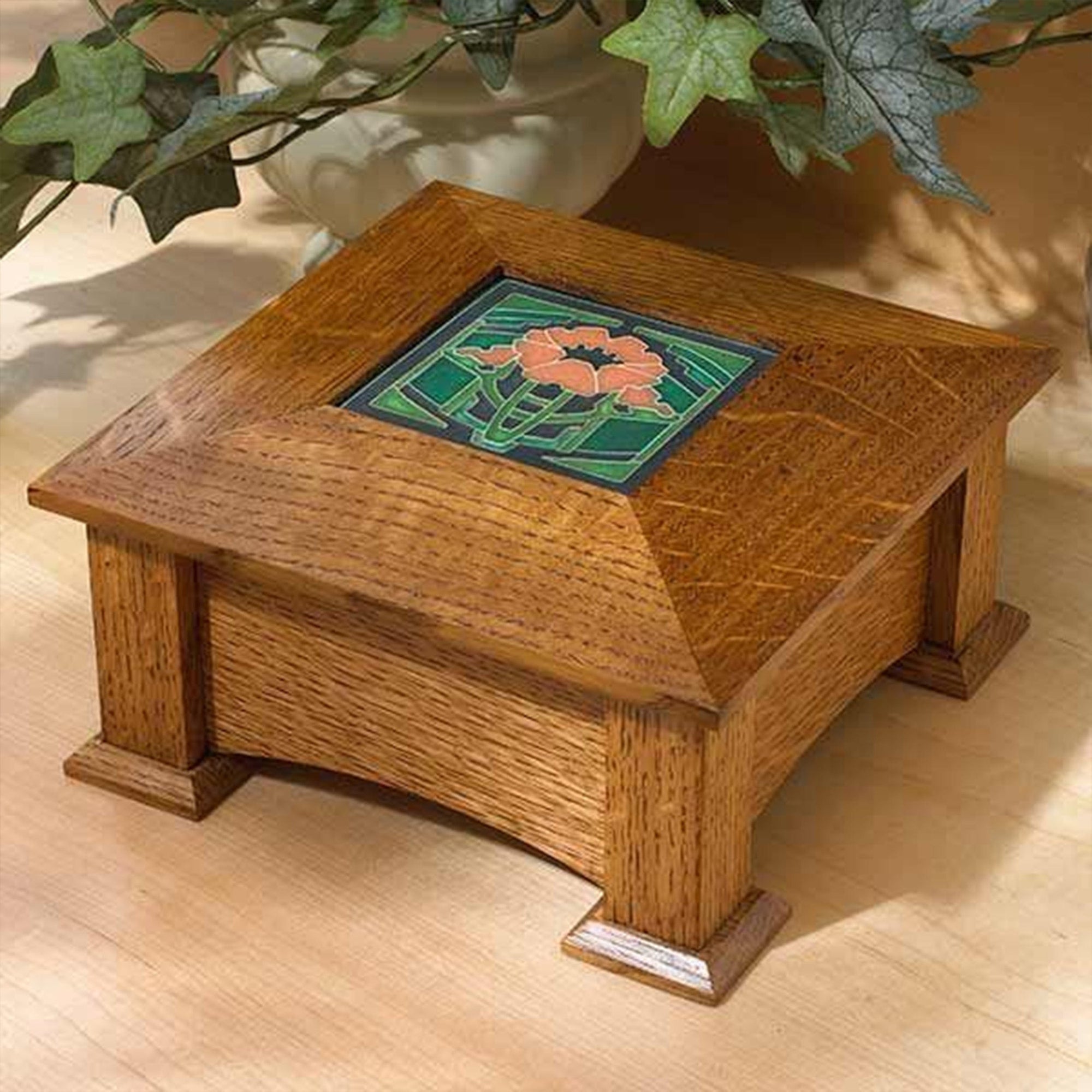 Downloadable Woodworking Project Plan to Build Tile-Topped Keepsake Box alt 0