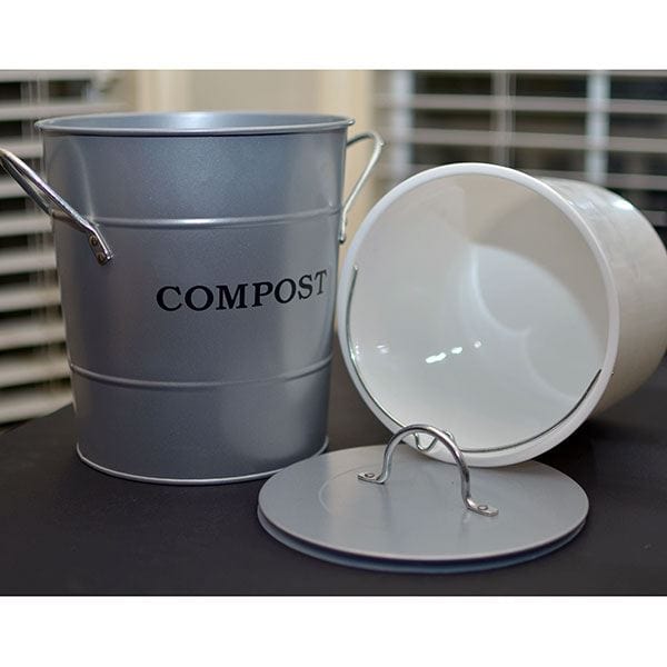 2-N-1 Kitchen Compost Bucket, Silver, Model CPBS04 alt 0