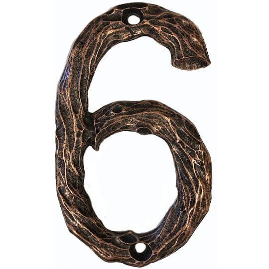 LHN6-AC Log House Number 6, Antique Copper, 1 piece alt 0