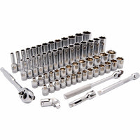 3/8" Drive 60pc 6-Point Standard/Deep SAE/Metric Socket Set, 1/4" - 1", 6mm - 20mm alt 0