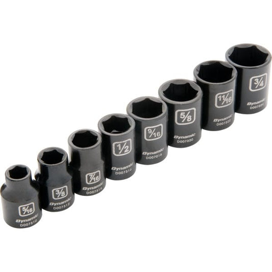 3/8" Drive 8pc 6-Point SAE Standard Impact Socket Set, 5/16" - 3/4" alt 0