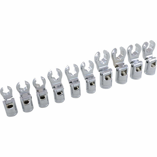 3/8" Drive 10pc Metric Flare Nut Socket Set, 10mm - 19mm alt 0