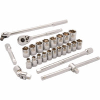 1/2" Drive 25pc 6-Point Standard Metric Socket Set, 10mm - 28mm alt 0