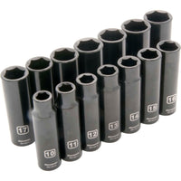 1/2" Drive 14pc 6-Point Deep Impact Metric Socket Set, 10mm - 23mm alt 0