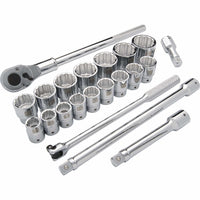 3/4" Drive 21pc 12-Point Standard SAE Socket Set, 7/8" - 2" alt 0
