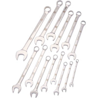 Combination Wrench Set with Mirror Chrome Finish, 14pc SAE, 3/8" - 1-1/4" alt 0