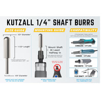 Original Ball Nose Burr, 1/4" Shaft, Fine (1/2" x 1-1/2") alt 0