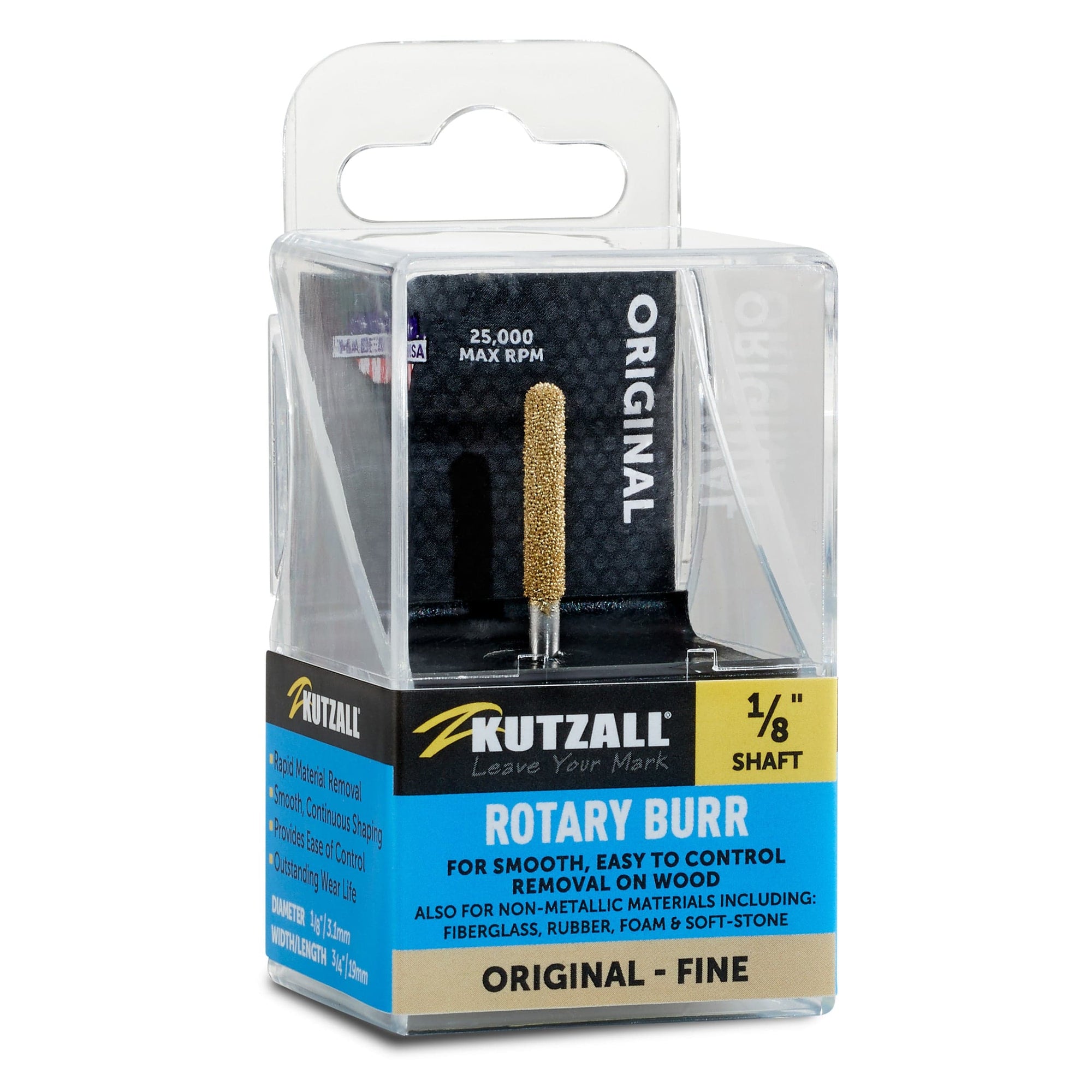 Original Ball Nose Burr, 1/8" Shaft, Fine (1/8" x 3/4") alt 0