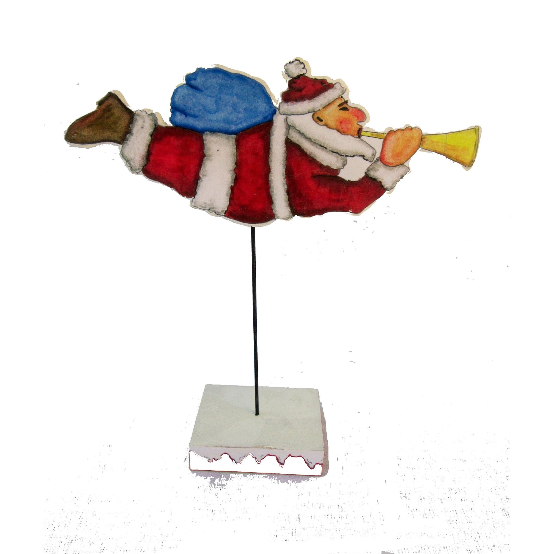 Flying Santa on Pedestal  Woodworking Pattern and Picture alt 0