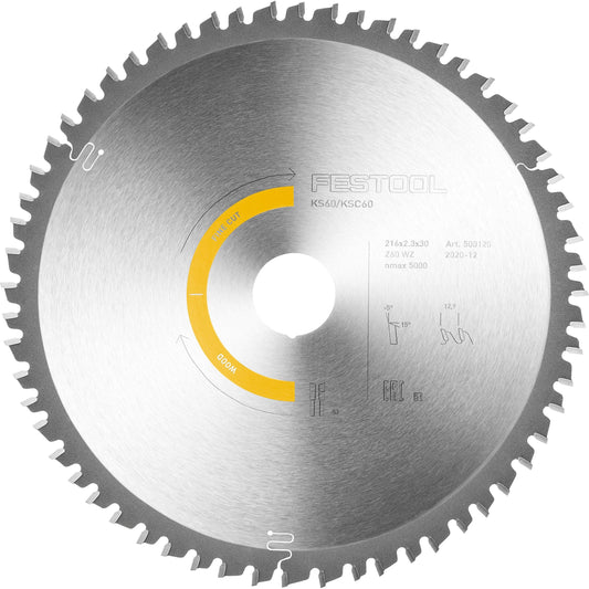 Fine Cut Wood Saw Blade - 8-1/2" x 60 Tooth - ATB alt 0