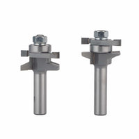 6004 2 Pc Straight Stile And Rail Door Router Bit Set 1-5/8" OD x 7/8" CL 1/2" SH alt 0