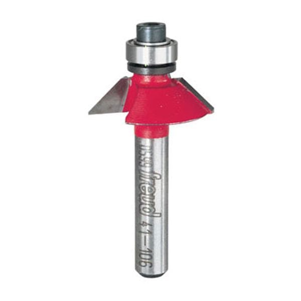 41-106 Bevel Trim Router Bit 1/4" SH 31-/32" D 1/4" CL 45 Degrees alt 0