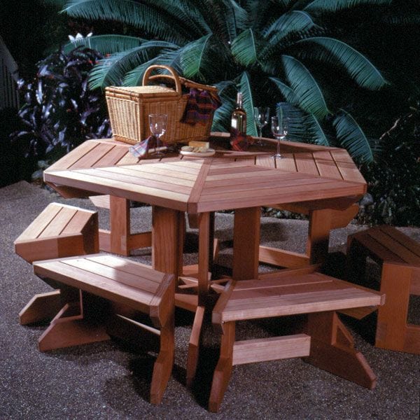 Woodworking Project Paper Plan to Build Picnic Table & Benches alt 0