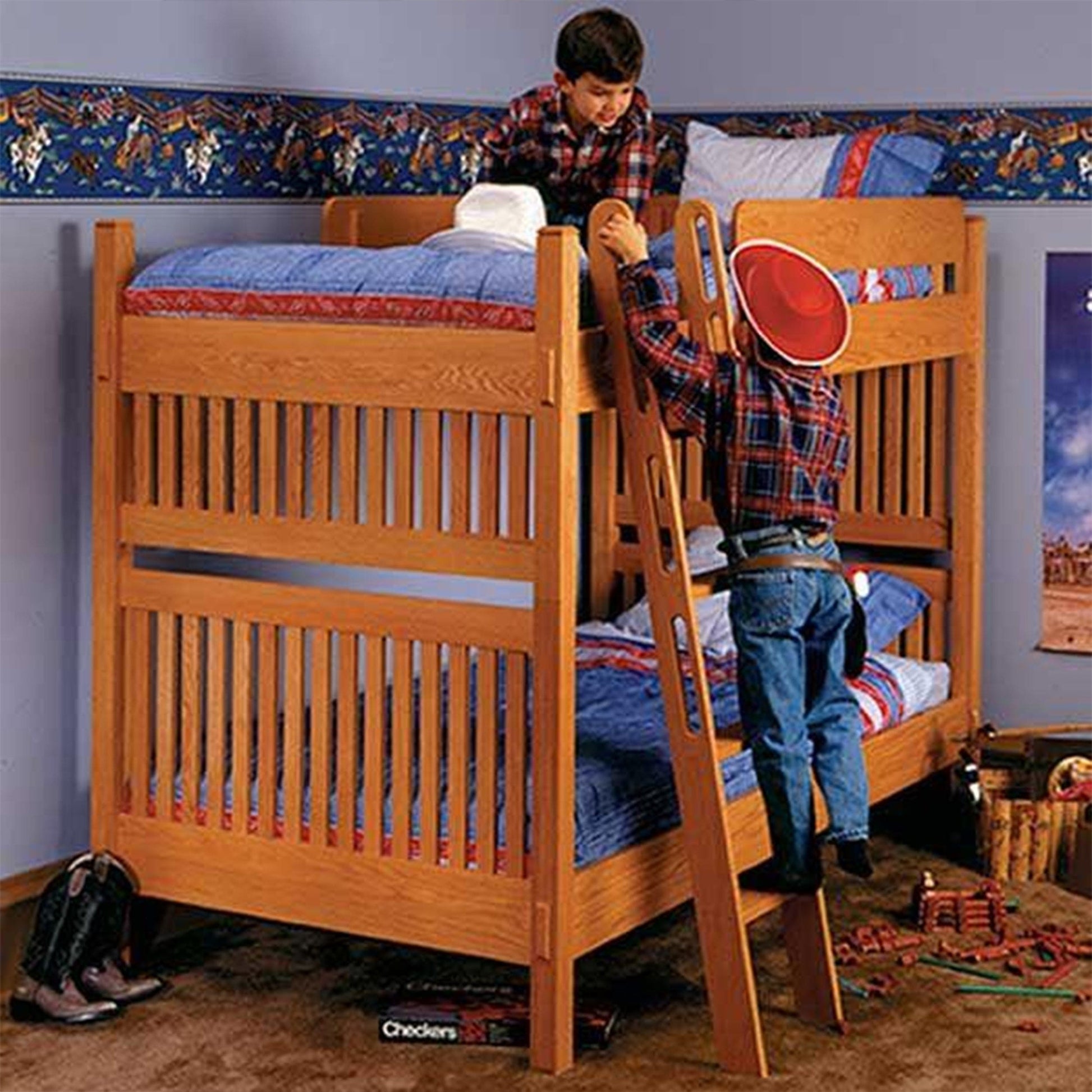 Downloadable Woodworking Project Plan to Build Arts and Crafts Bunk Bed alt 0
