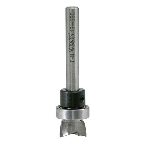 16-560 Mortising Router Bit with Top Bearing 1/4" SH 1/2" D 5/16" CL alt 0