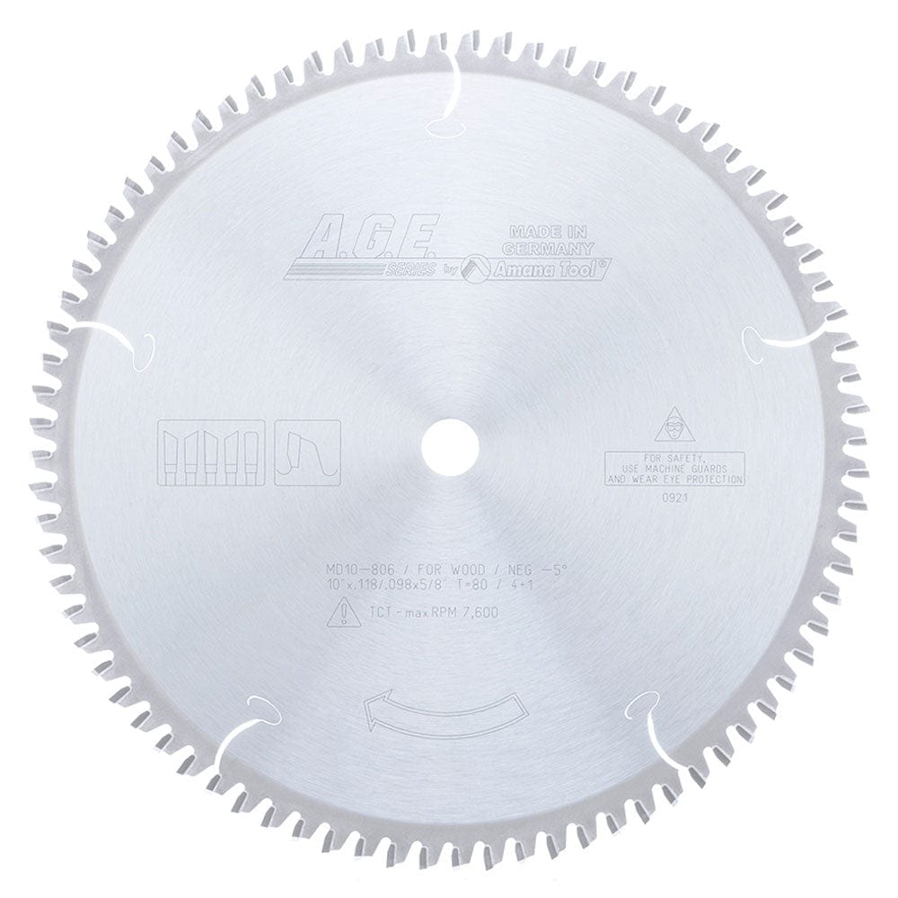 10"X 80T Heavy Miter 4+1 Blade, 5/8" Bore alt 0