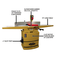 8" Jointer - 2 HP 1 Ph 230V - Helical Cutterhead - 60HH