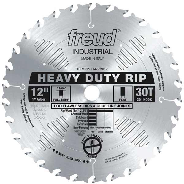 12" Full Kerf Heavy Duty Rip Blade alt 0