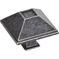 Tahoe Knob, 1-1/2" O.L., Distressed Antique Silver alt 0