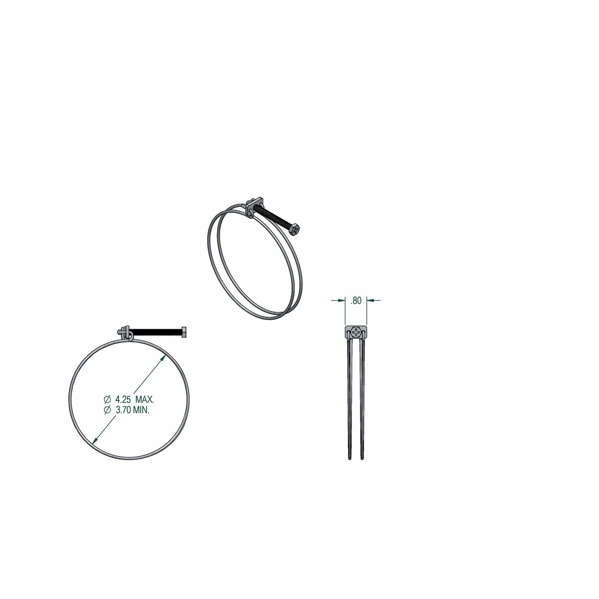 4" Wire Hose Clamp alt 0