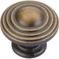 Bremen 2 Stacked Knob, 1-1/4" Dia.,  Antique Brushed Satin Brass alt 0