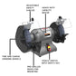 8" Industrial Bench Grinder - 1 HP