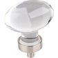 Harlow Large Football Glass Knob,1-5/8" O.L., Satin Nickel alt 0
