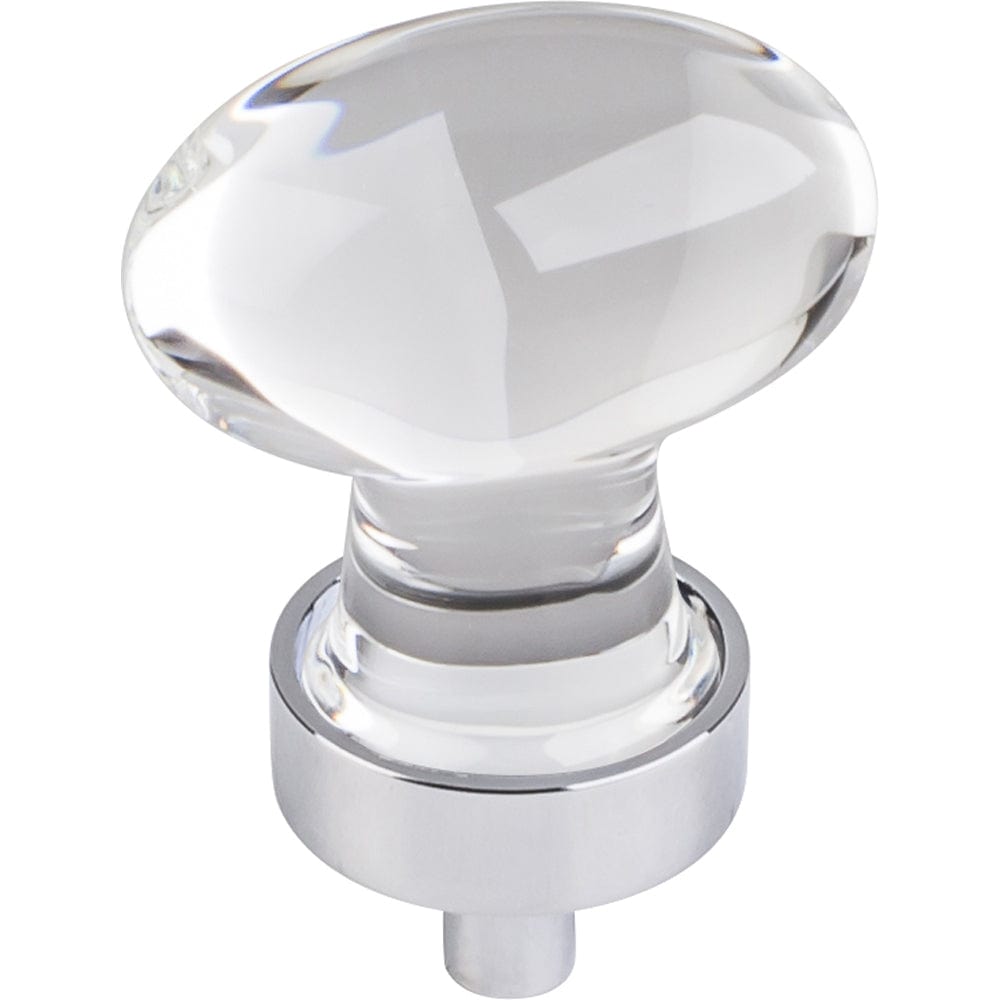 Harlow Small Football Glass Knob, 1-1/4" O.L.,  Polished Chrome alt 0