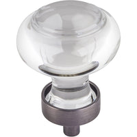 Harlow Small Button Glass Knob, 1-7/16" Dia.,  Brushed Pewter alt 0