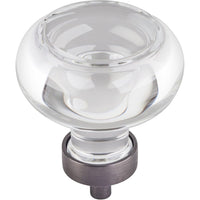  Harlow Large Button Glass Knob, 1-3/4" Dia.,  Brushed Pewter alt 0
