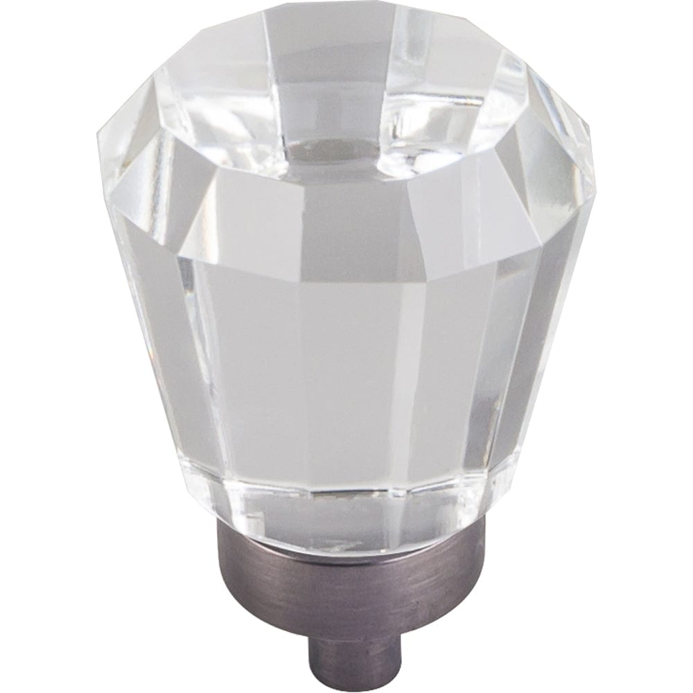 Harlow Small Tapered Glass Knob 1" Dia  Brushed Pewter alt 0