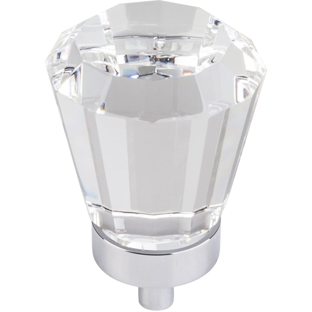Harlow Large Tapered Glass Knob, 1-1/4" Dia.,  Polished Chrome alt 0