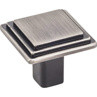 Calloway Large Square Knob, 1-1/4" O.L., Brushed Pewter alt 0