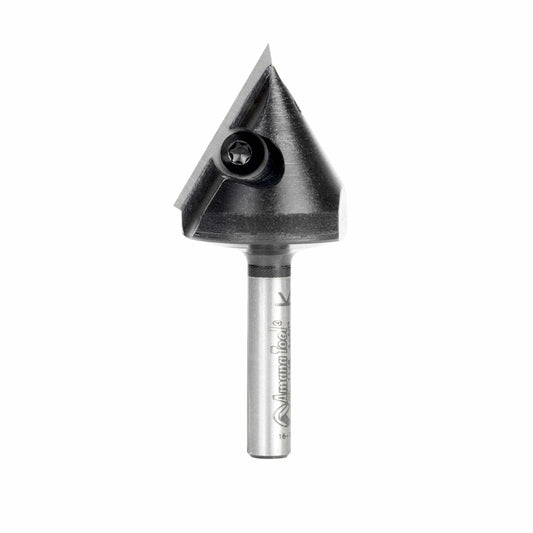 RC-1148  Insert V-Groove 60 Deg x 59 / 64 x 1/4 Inch Shank CNC Router Bit alt 0